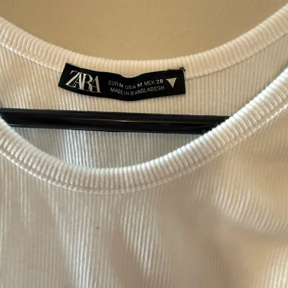 Zara Cream Ribbed Tank Top - Picture 2 of 2